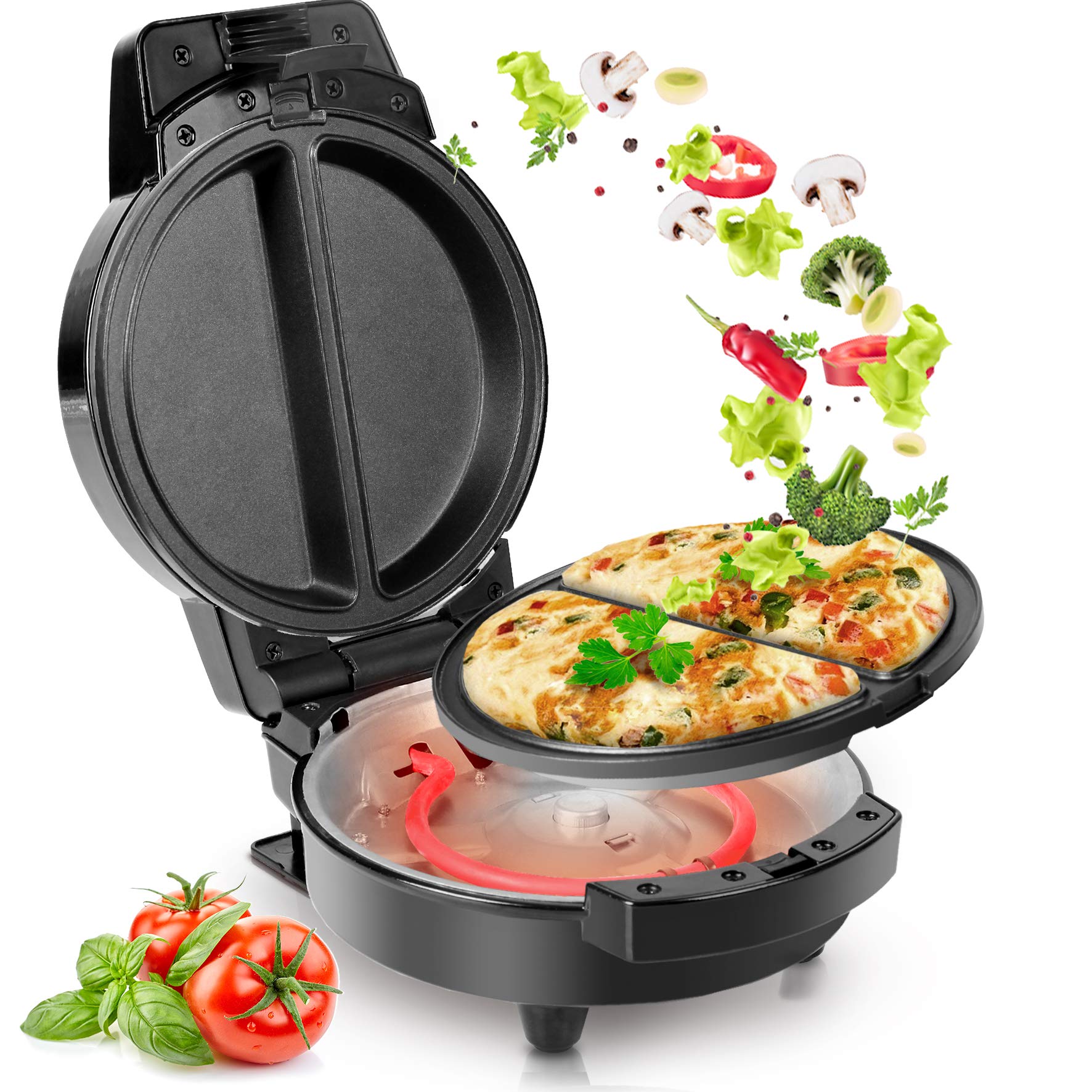 Duronic OM60 Cuiseur à Omelettes Électrique – 2 Omelettes En Même Temps, Plaques Antiadhésives Amovibles, 600W – Petit-Déj Rapide Et Sain