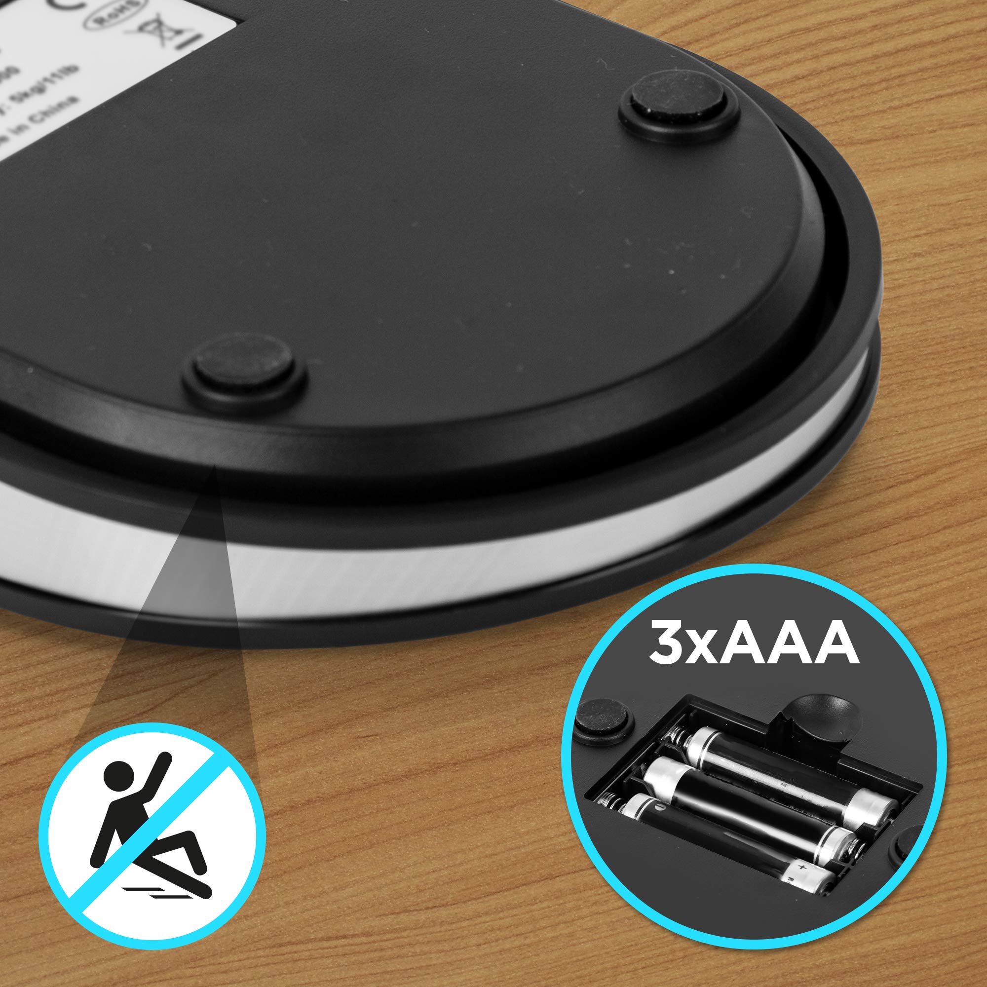 Duronic KS5000 Balance de cuisine | Capacité de 5 kg | Bol de 3 L inclus | Large écran rétroéclairé | Fonction d'ajout de poids | Précision à 1 g | Idéale pour la pâtisserie ou comme balance postale