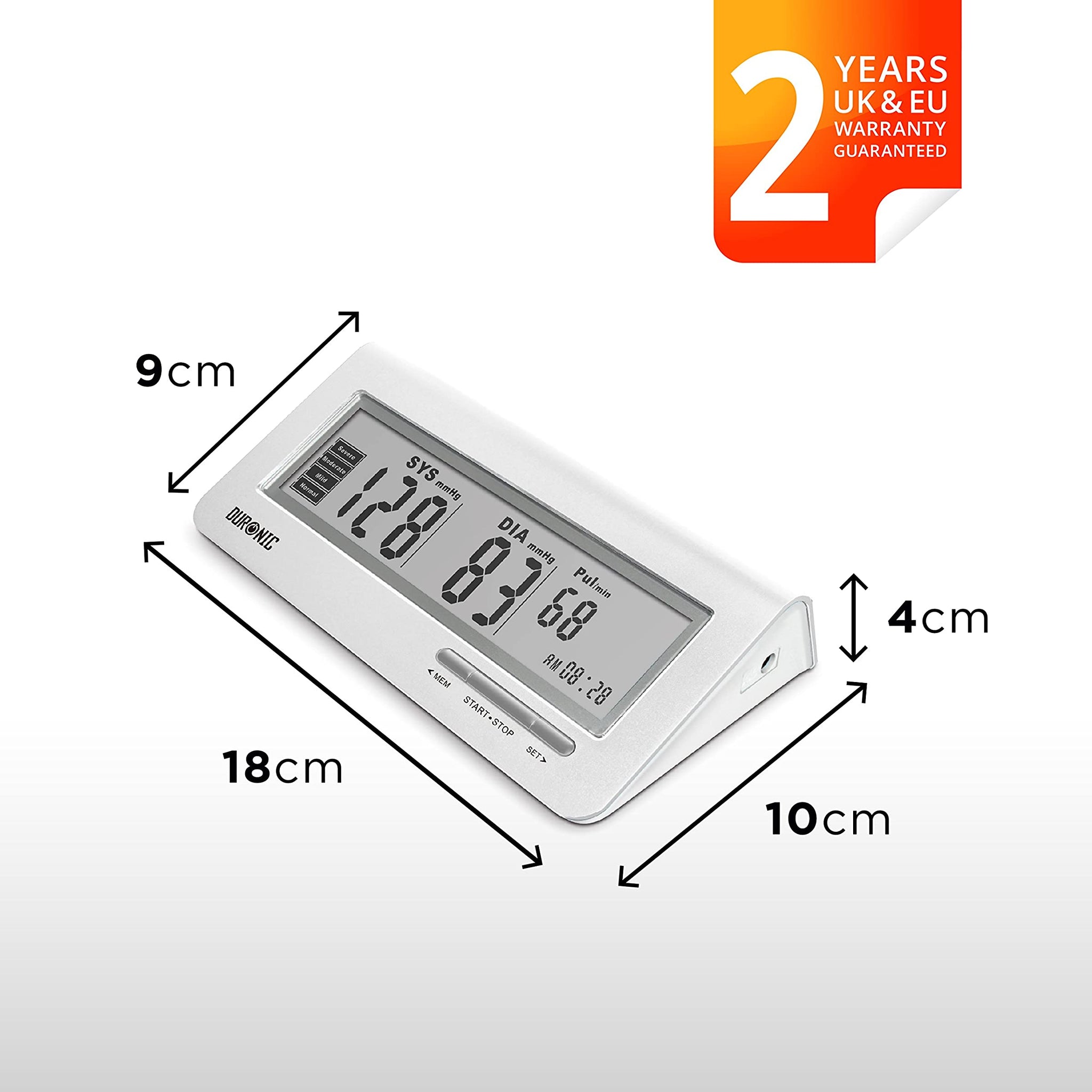 Duronic BPM400 Tensiomètre électronique pour bras avec brassard ajustable 22-42 cm - Mesure automatique de la tension artérielle - Certifié Médicalement - Large écran LCD