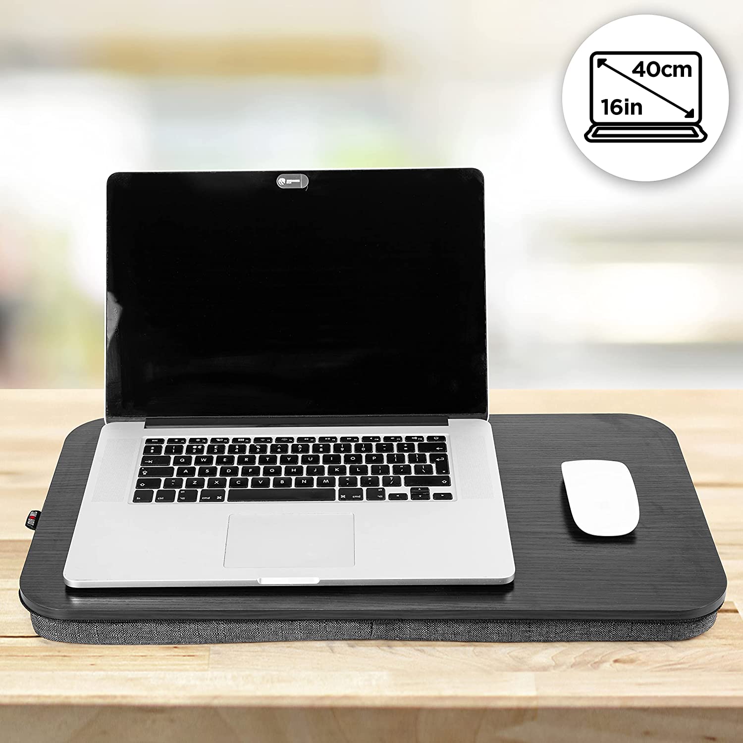 Duronic DML412 Plateau pour Ordinateur Portable | Table à Poser sur Les Genoux pour Le lit ou Le canapé | Coussin incliné Ergonomique et Confortable | pour Le Travail, Lecture, Dessin, devoirs, étude