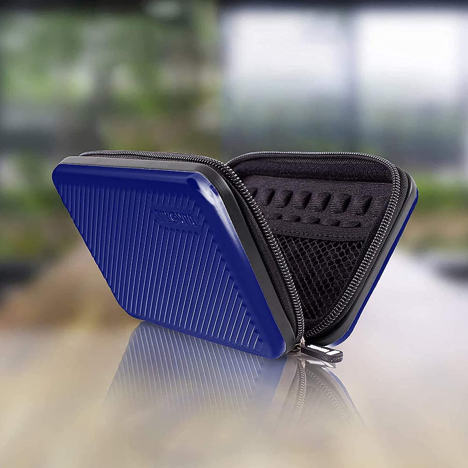 Duronic HDC3 BE étui de protection rigide pour disque dur, GPS, batterie portable, liseuse | housse pour disques durs externes | bleu | Aluminium antichoc | Léger et compact | 11 x 16 cm