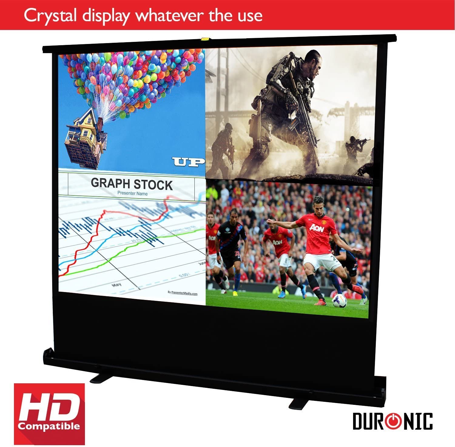 Duronic Projector Screen MPS60 /169 WE Manual Projection Screens, 60 Pull Down Movie Screen, 16:9 Ratio Home Theatre Cinema Screen, Ideal for Home, Classroom, Office Presentations White Duronic Projector Screen MPS60 /169 WE Manual Projection Screens, 60 Pull Down Movie Screen, 16:9 Ratio Home Theatre Cinema Screen, Ideal for Home, Classroom, Office Presentations White