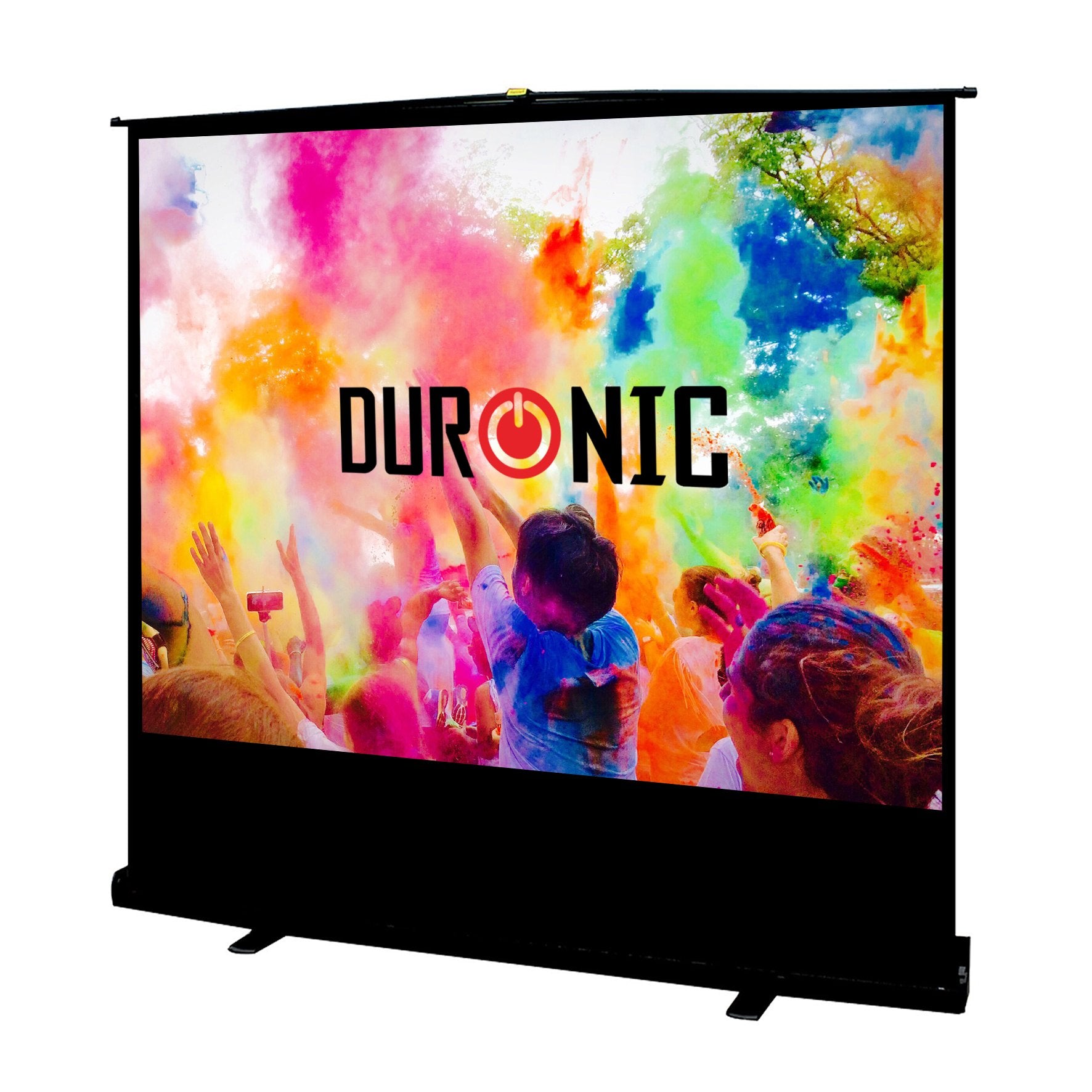 Duronic FPS80 /43 Ecran de Projection – 80 Pouces ou 163 x 122 cm – Format d'image 4:3 – Autoportatif – Repliable – Fixation Murale ou au Plafond – Pour Home Cinema, Salle de Conférence ou Salle de Classe