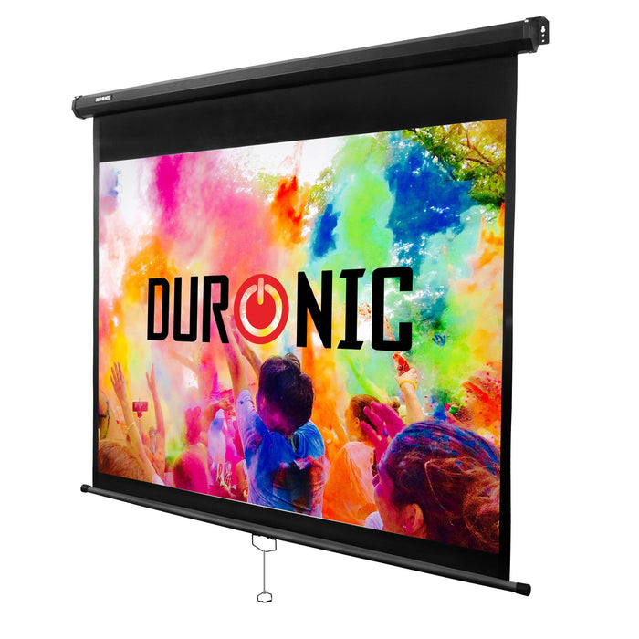 Duronic MPS70 4/3 Ecran de Projection à déroulement Manuel 70 Pouces 4:3/142 x 107 cm - Fixation Mur ou Plafond - 4K Full HD 3D