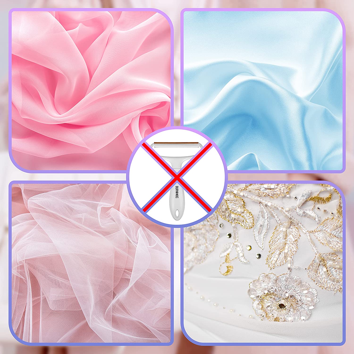 Duronic CFS4 Set de Rasoir Anti-Bouloches Manuel et Rouleaux | pour Vêtements Tissus Tapis | Enlève Les Poils d'animaux
