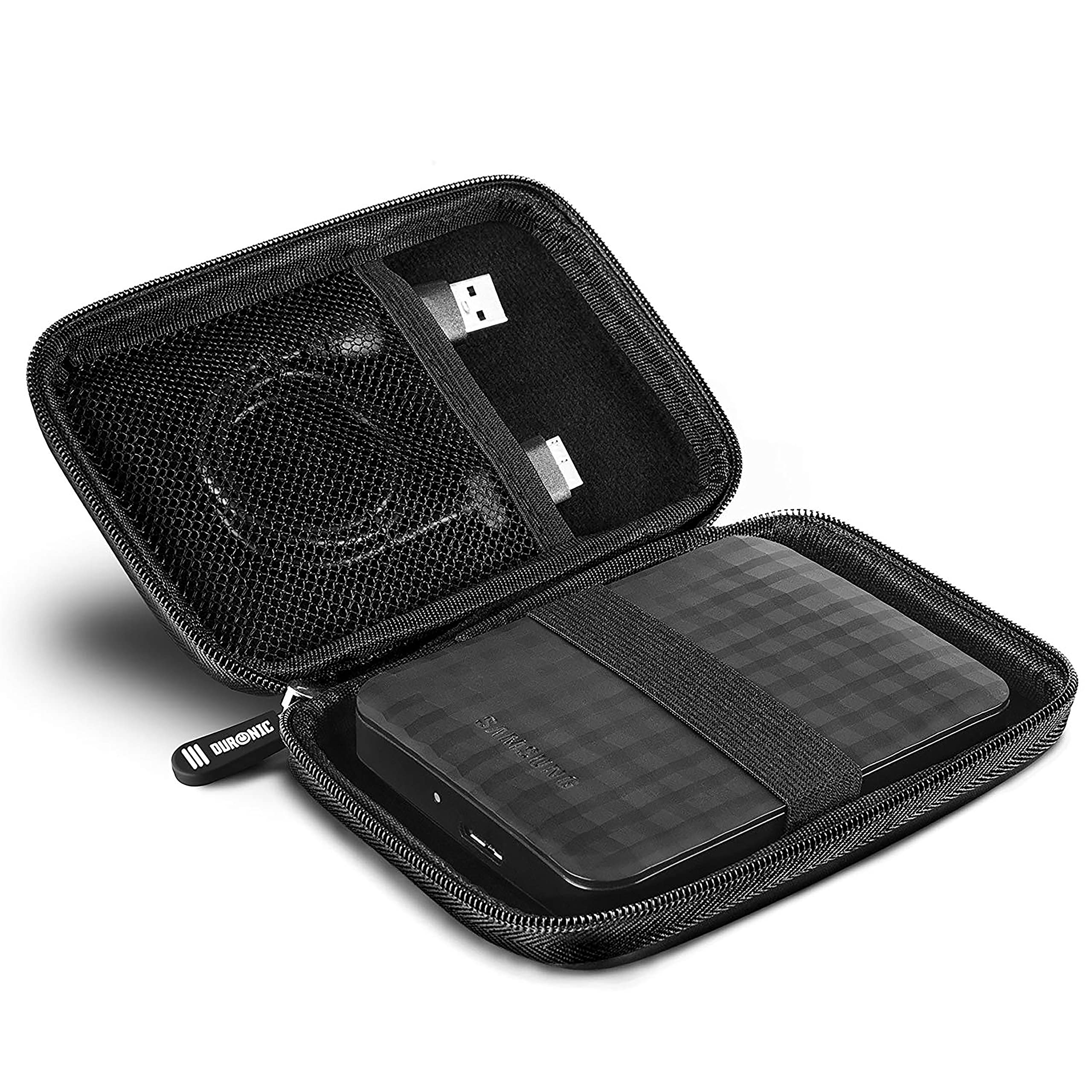 Duronic HDC2 BK étui de protection semi rigide pour disque dur, GPS, batterie portable, liseuse | housse pour disques durs externes | noir | EVA antichoc | Léger et compact | 11 x 15 cm