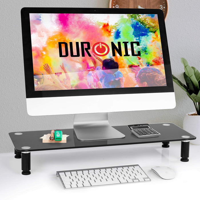 Duronic DM052-4 Réhausseur d'écran / Support en verre pour écran d'ordinateur ou ordinateur portable ou écran TV (70 x 24 cm)