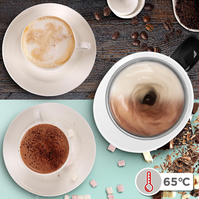 Duronic MF130 Mousseur à Lait électrique automatique 550W | Pour café cappuccino latte chocolat chaud thé | Mousse chaude ou froide et lait chaud | Capacité 240 ml | Pot en inox