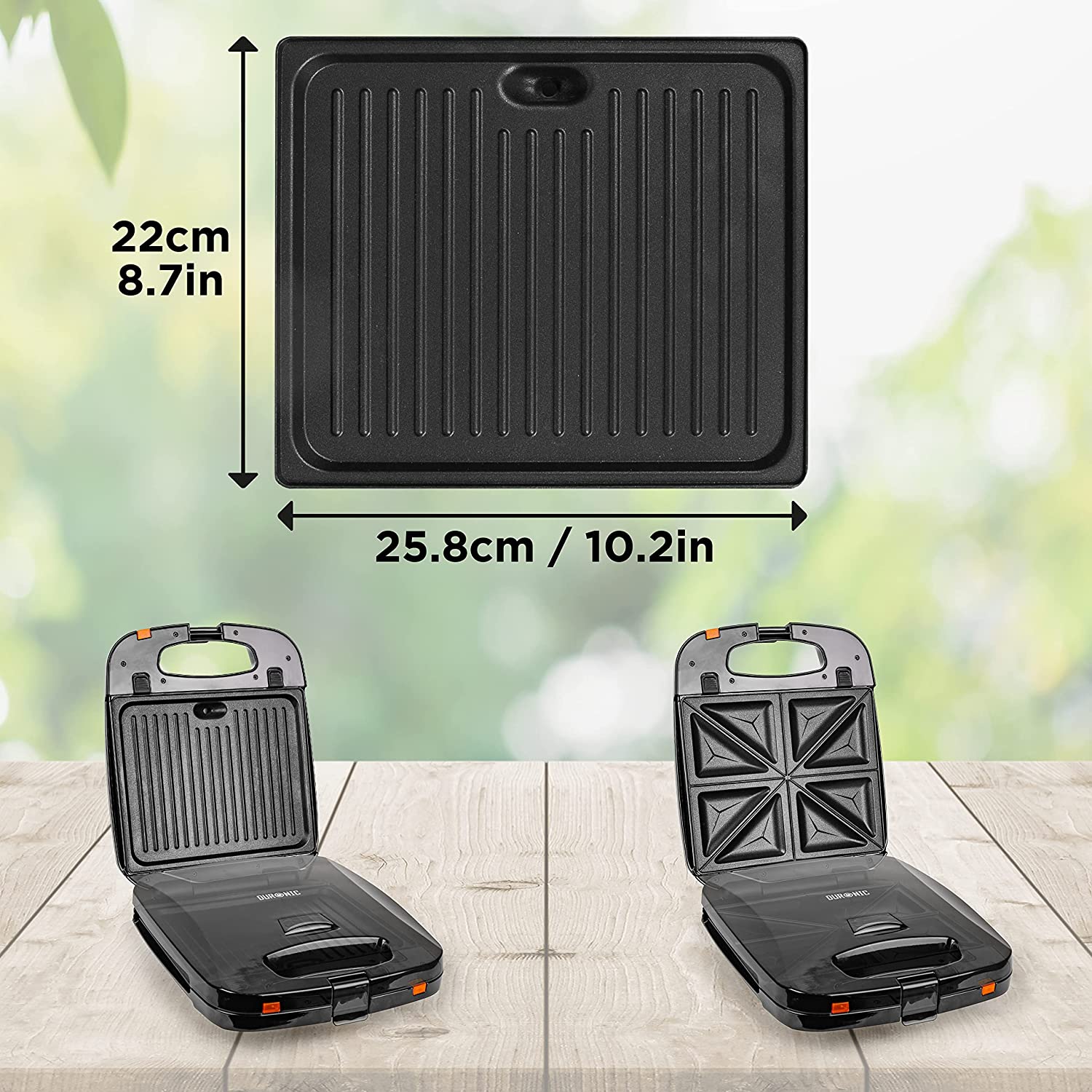 Duronic SM60SP Plaques pour le Gaufrier WM60 de Duronic | 2 Plaques Grill | 2 Plaques Toasts | Plaques interchangeables antiadhésives