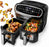Duronic AF24 Friteuse à air de 2400 W | Deux tiroirs de cuisson de 5 litres chacun | Fonctions Sync Cook et Sync Finish | 10 modes de cuisson préréglés | Sans huile | Commande numérique tactile