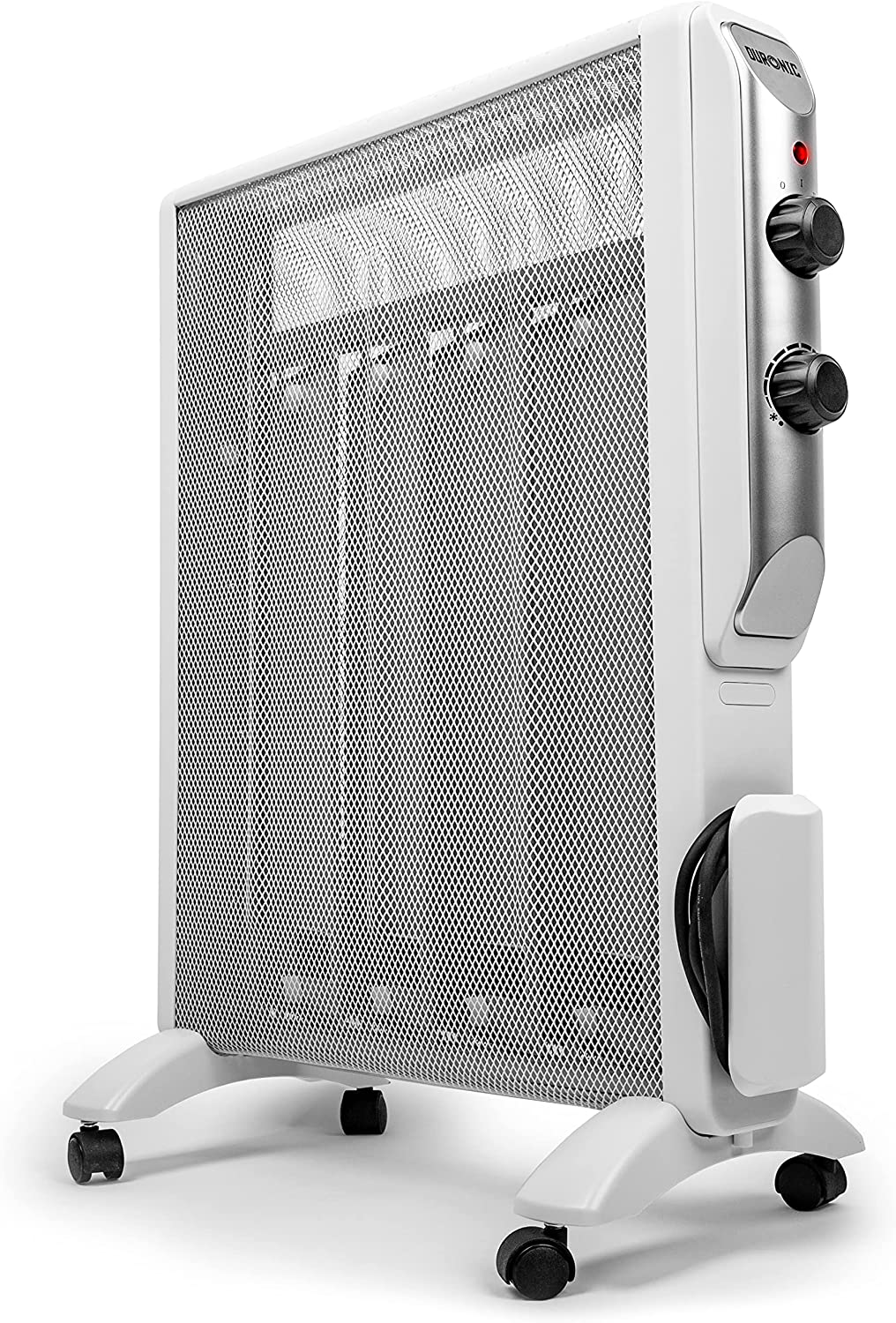 Duronic HV220 WE Radiateur électrique fin avec panneaux Mica 2000W | Chauffage écoresponsable chauffant en 1 min | Thermostat ajustable | Extinction automatique | 2 Niveaux de puissance | Sans huile