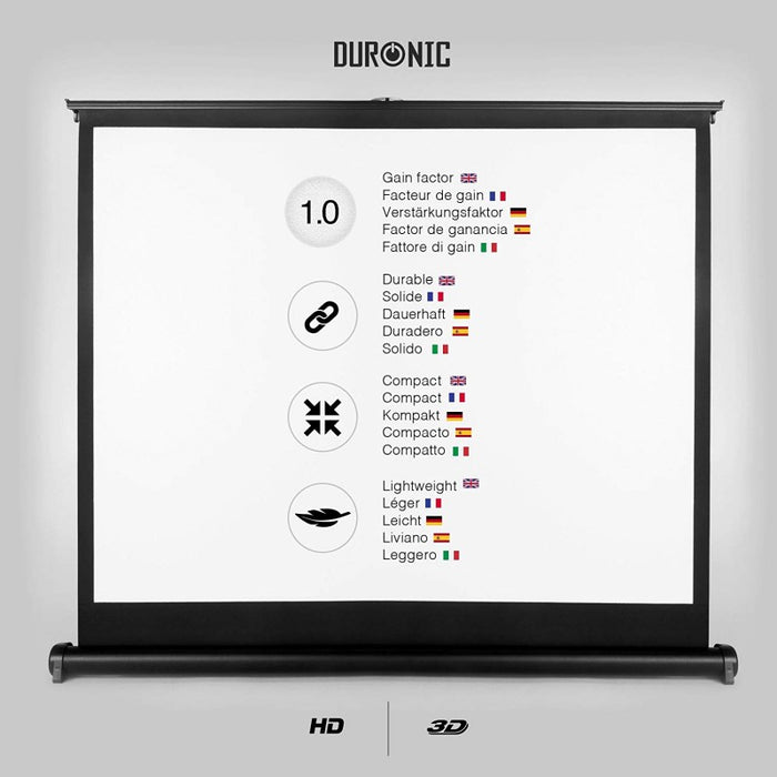 Duronic BPS50/169 Bar 50 Inch Projection Screen Wall or Duronic BPS50/169 Bar 50 Inch Projection Screen Wall or