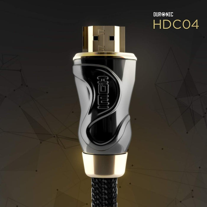 Duronic HDC04 / 1,5 m Câble HDMI dernière génération 2.0 | 1,5 mètre | Tête en métal et connecteurs en plaqué Or 24K | Permet la Transmission Rapide de Signal 3D 4K 2160p | Ethernet