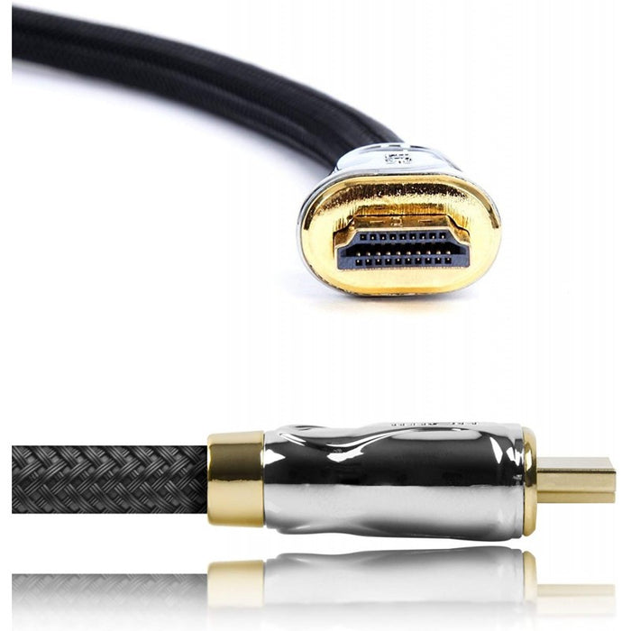 Duronic HDC04 / 1 m Câble HDMI dernière génération 2.0 | 1 mètre | Tête en métal et connecteurs en plaqué Or 24K | Permet la Transmission Rapide de Signal 3D 4K 2160p | Ethernet
